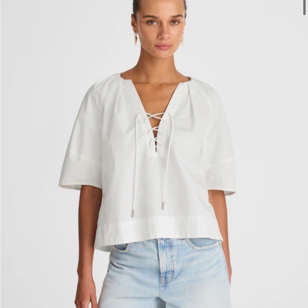 Madewell Poplin Lace-Up Top